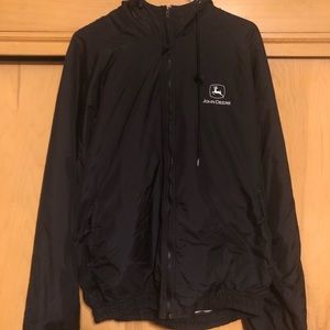 Black John Deere windbreaker.